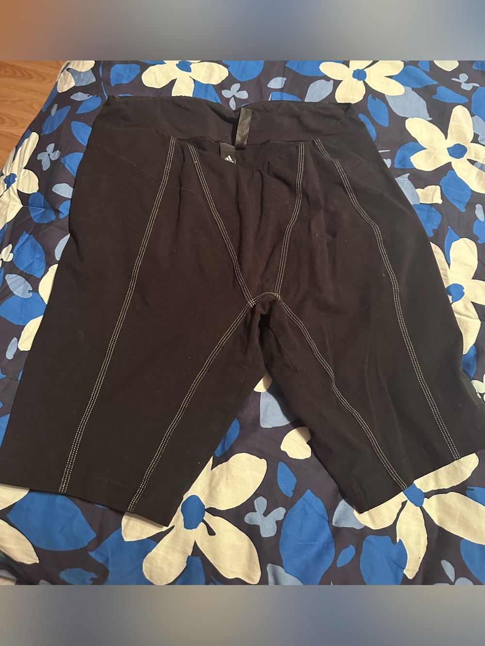 adidas Black Athletic Compression Shorts with Contrast Stitching